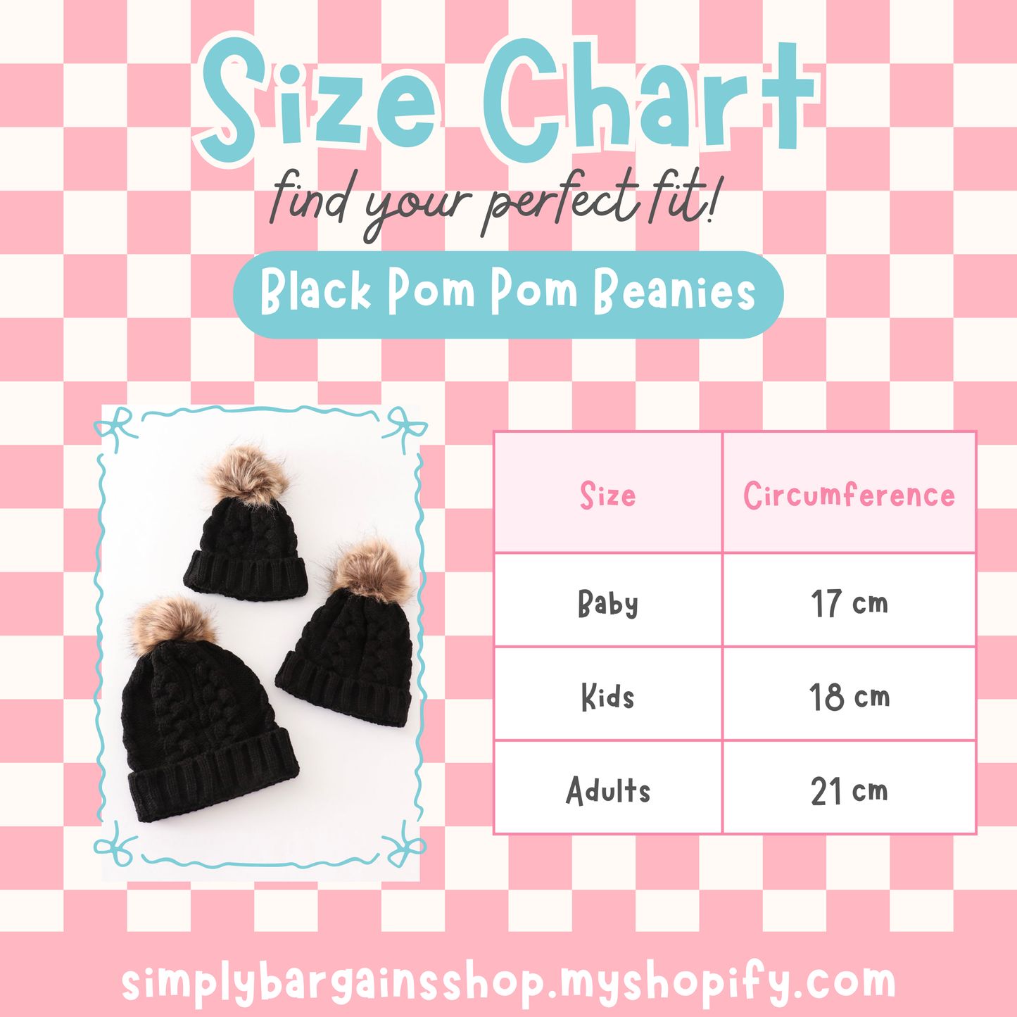 Black Pom Pom Beanies