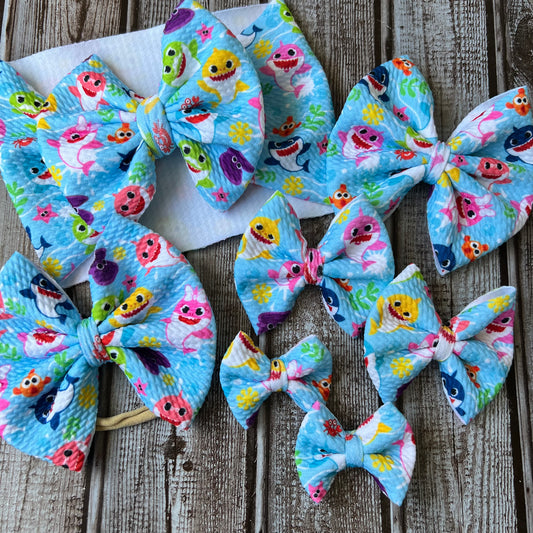 Baby Shark Bows & Headwraps