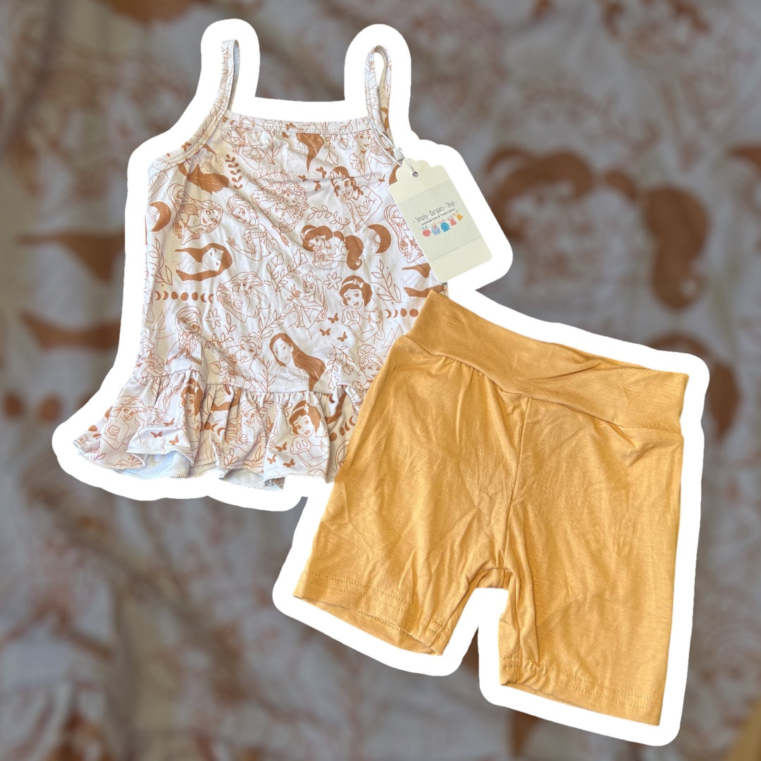 Boho Princess Peplum & Biker Shorts Outfit