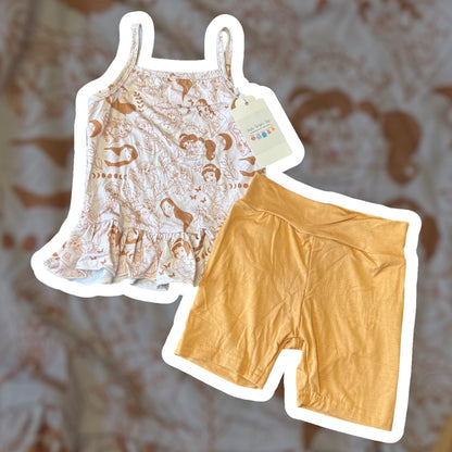 Boho Princess Peplum & Biker Shorts Outfit