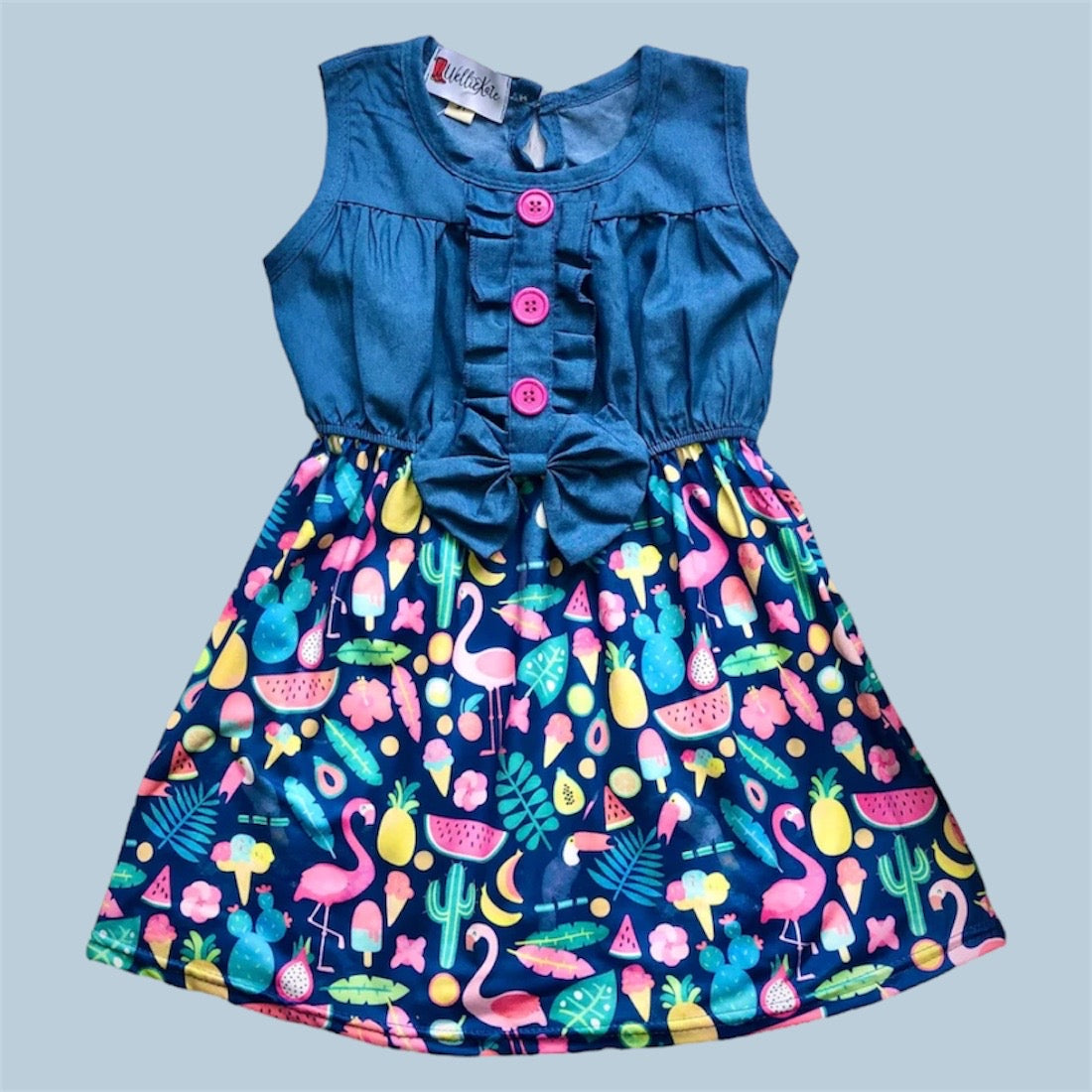 Tropical Denim Dress