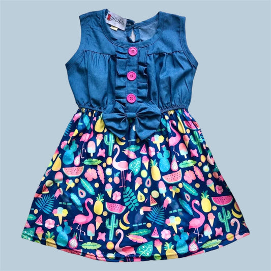 Tropical Denim Dress