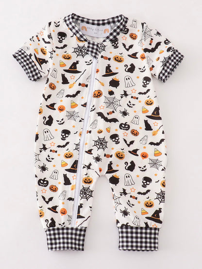 White Halloween Footless Romper