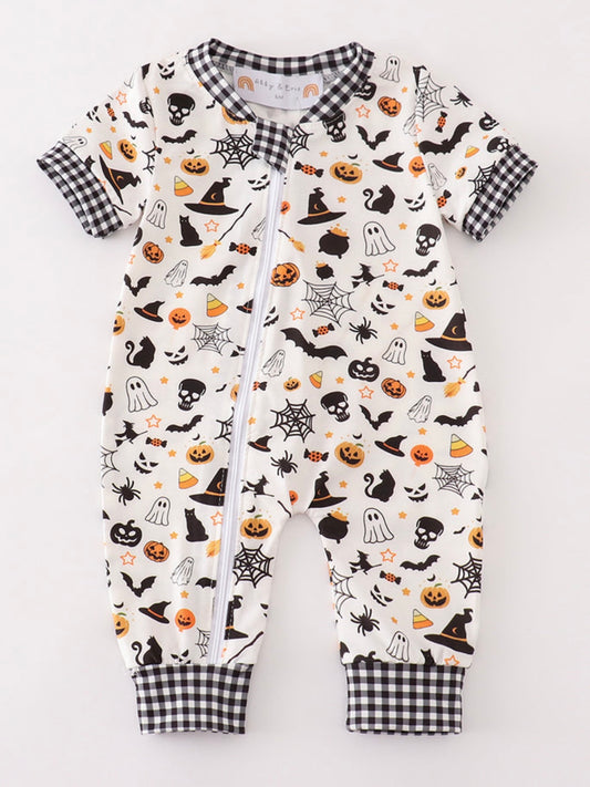 White Halloween Footless Romper